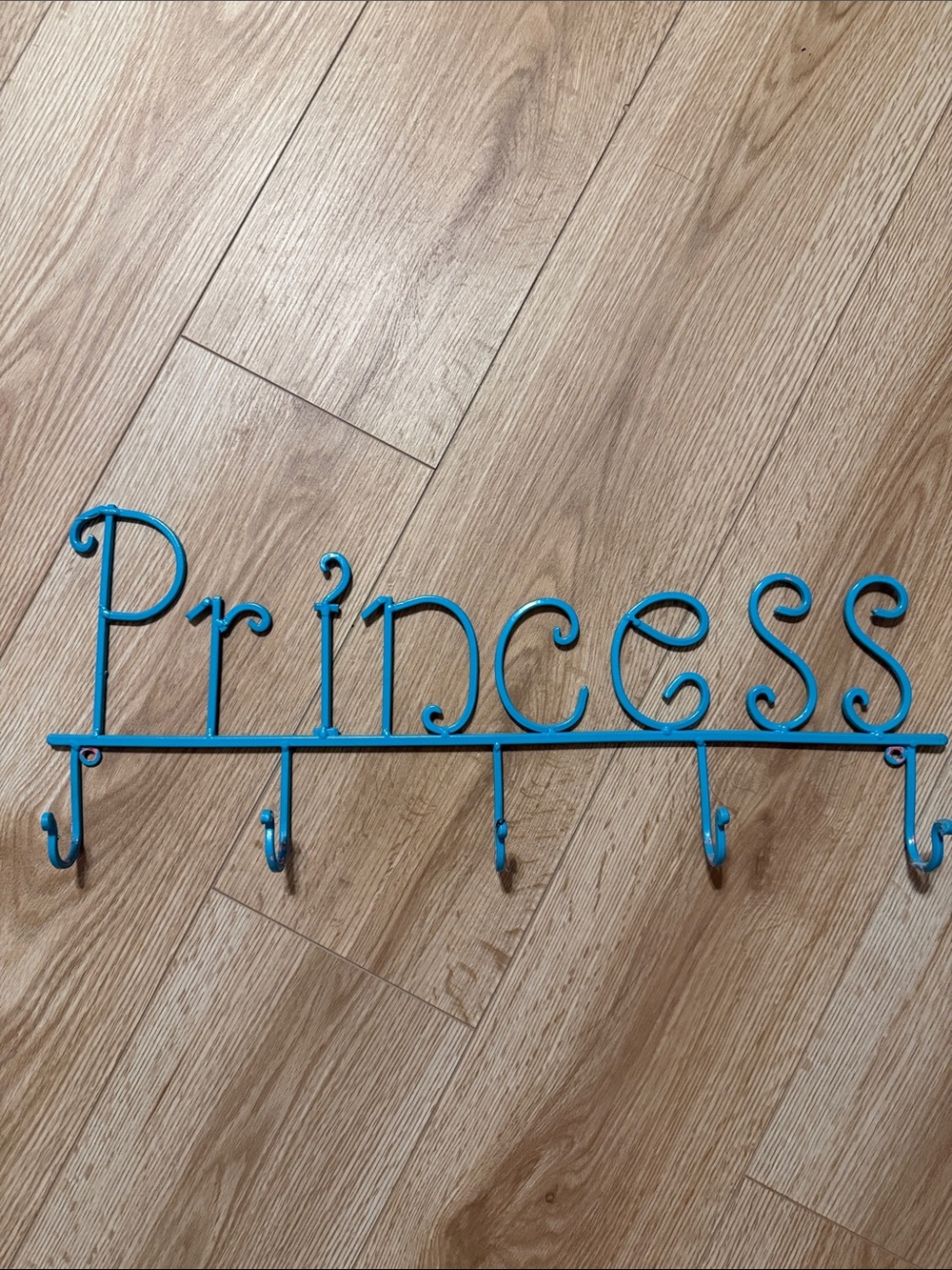 Princess Wall 5 Hook accessory hanger - turquoise